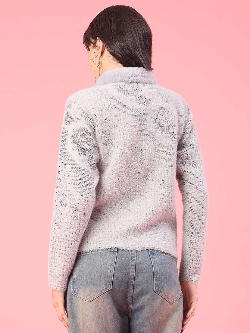 women self design long sleeve cardigan - 22185495 -  Standard Image - 4