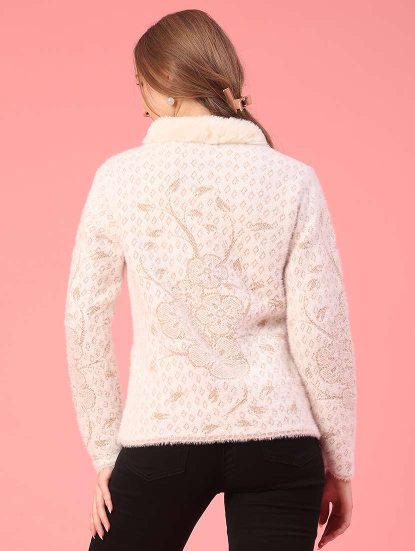 women self design long sleeve cardigan - 22185496 -  Standard Image - 4