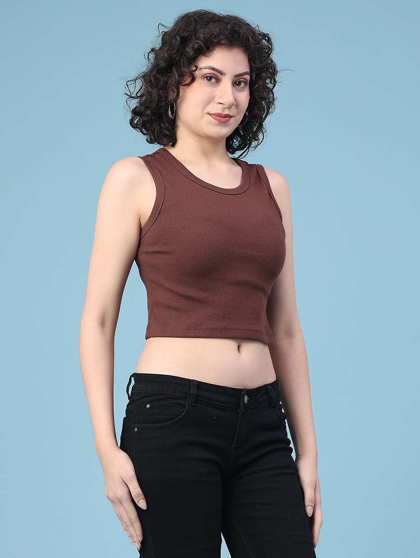 women solid sleeveless tank tee  - 22185536 -  Standard Image - 1