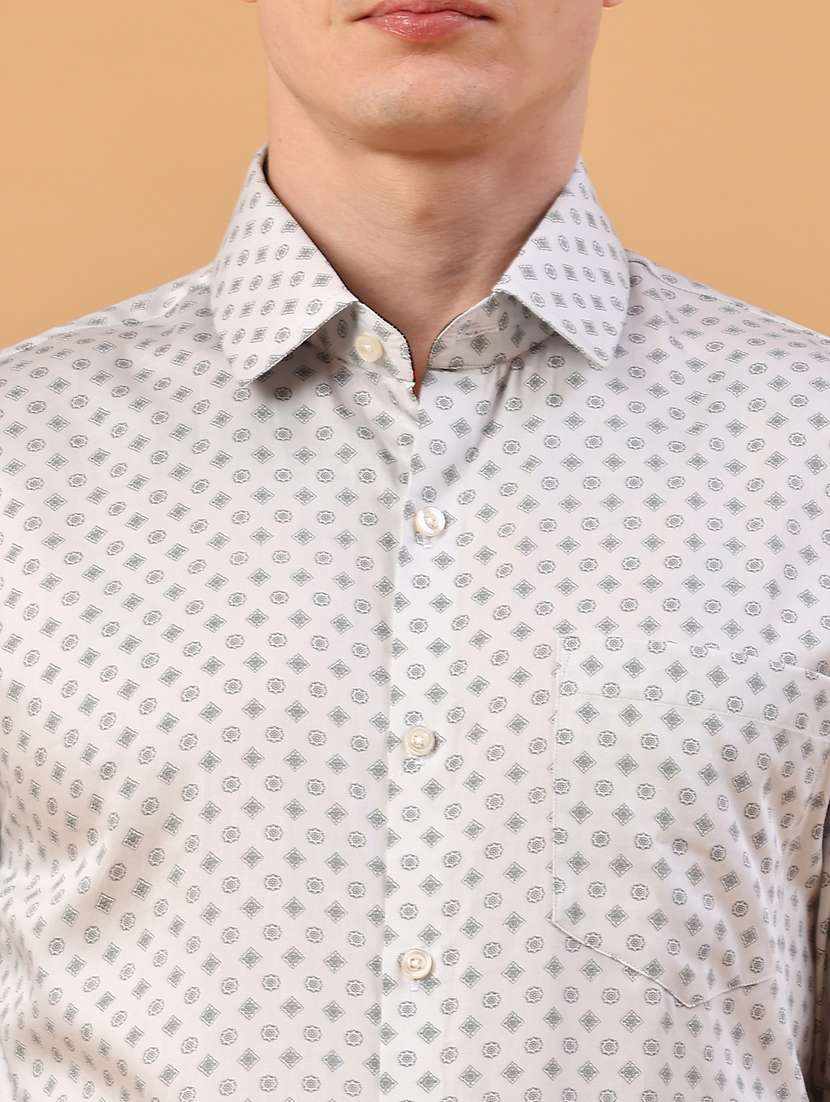 men printed long sleeve slim fit formal shirt - 22185557 -  Standard Image - 1
