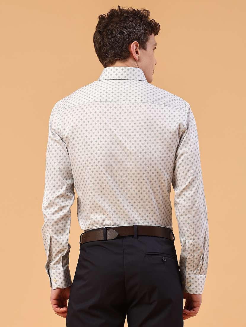 men printed long sleeve slim fit formal shirt - 22185557 -  Standard Image - 4