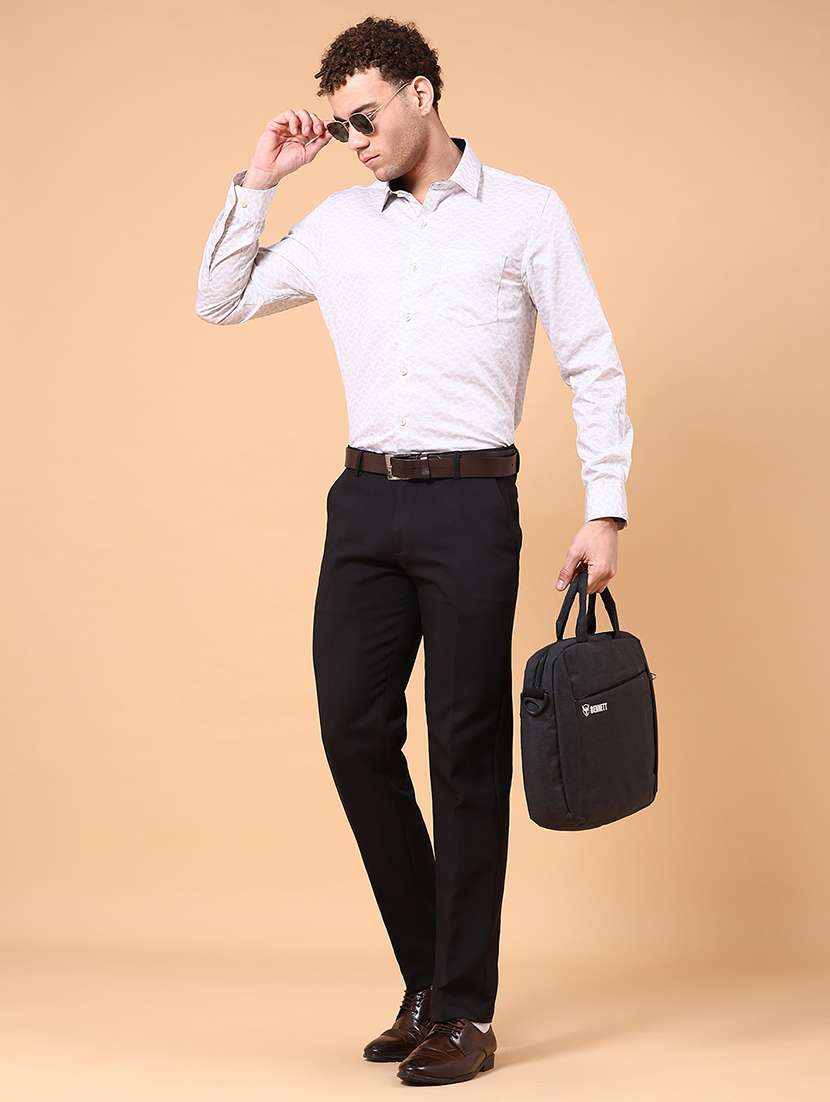 men printed long sleeve slim fit formal shirt - 22185583 -  Standard Image - 4