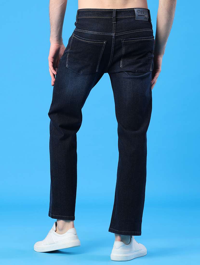 Men Washed Mid Rise Full Length Straight Fit Jeans - 22185603 -  Standard Image - 4