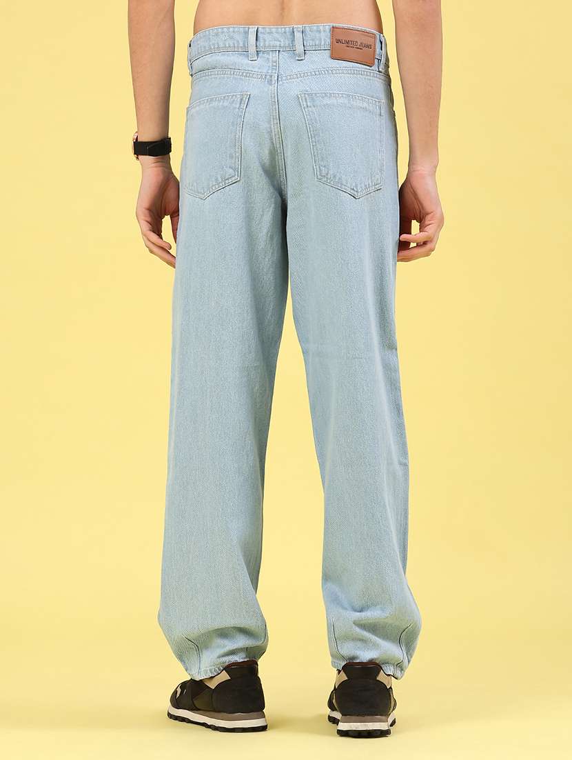 men plain mid rise full length straight jeans - 22185610 -  Standard Image - 4