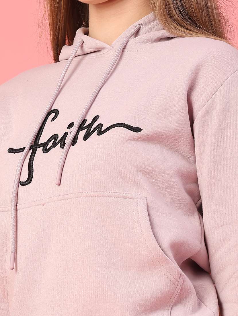 women embroidered long sleeve hooded sweatshirt - 22185665 -  Standard Image - 4