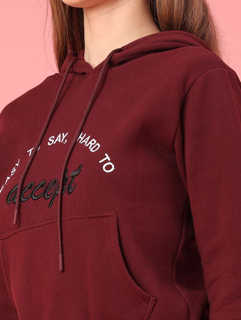 women embroidered long sleeve hooded sweatshirt - 22185667 -  Standard Image - 4