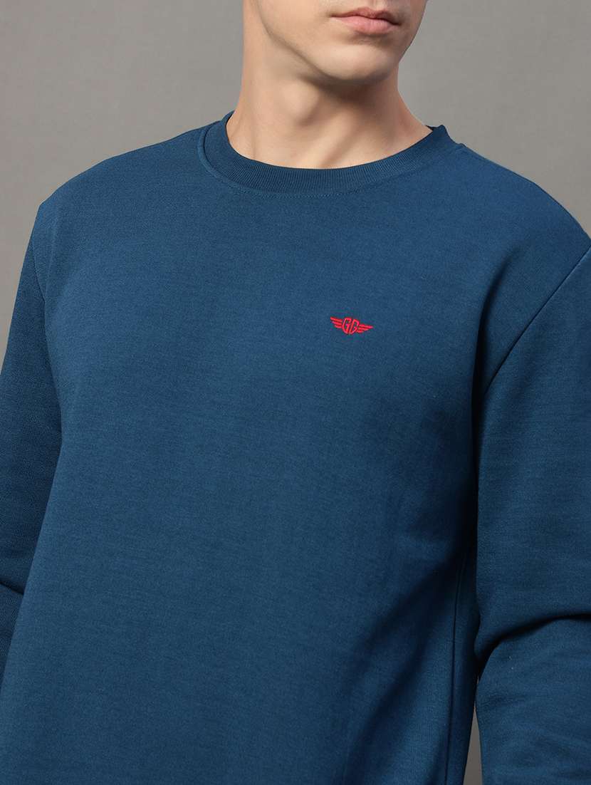 men solid long sleeve regualr fit sweatshirt - 22185818 -  Standard Image - 4