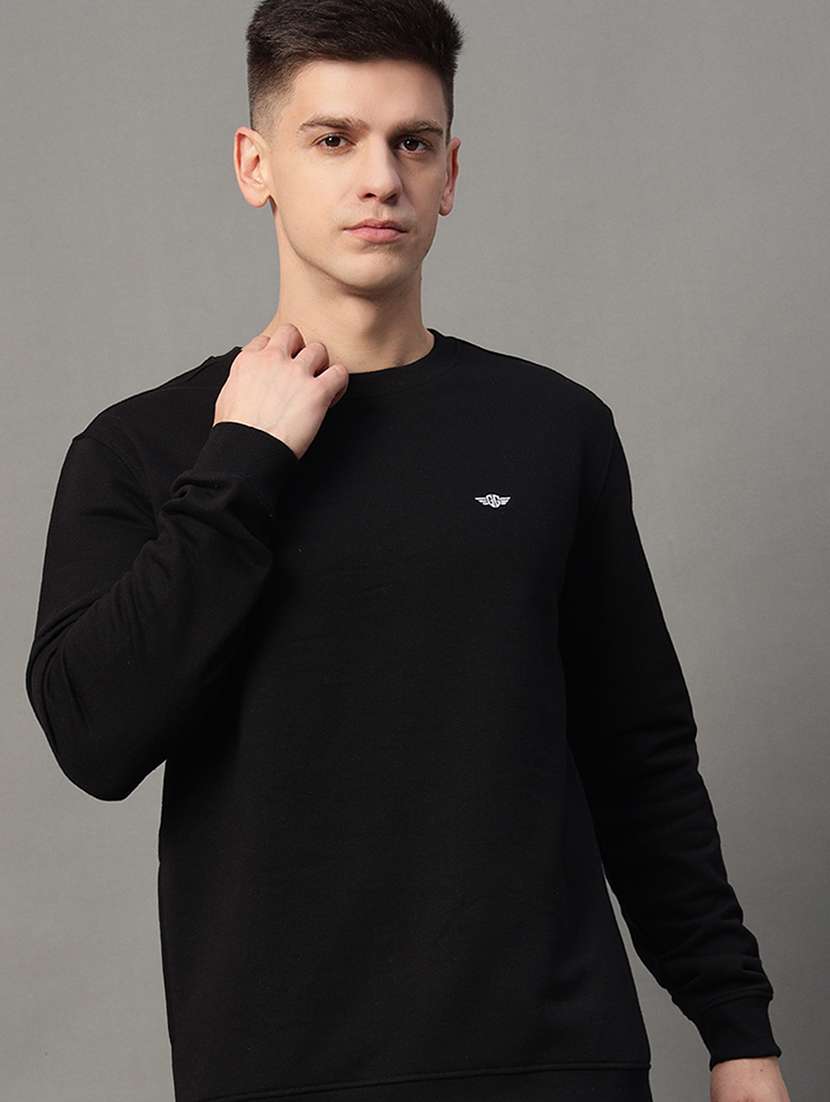 men solid long sleeve regualr fit sweatshirt