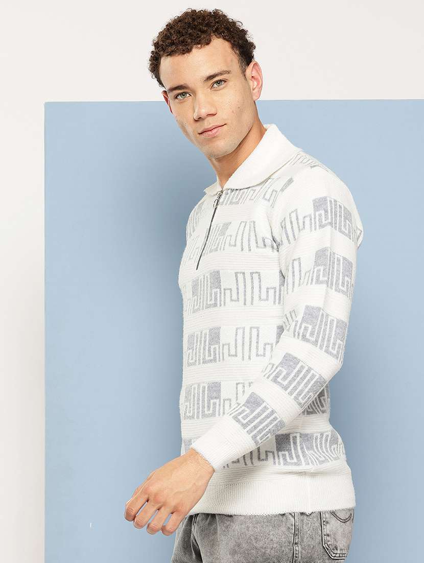 men self design long sleeve regular fit pullover  - 22186104 -  Standard Image - 1