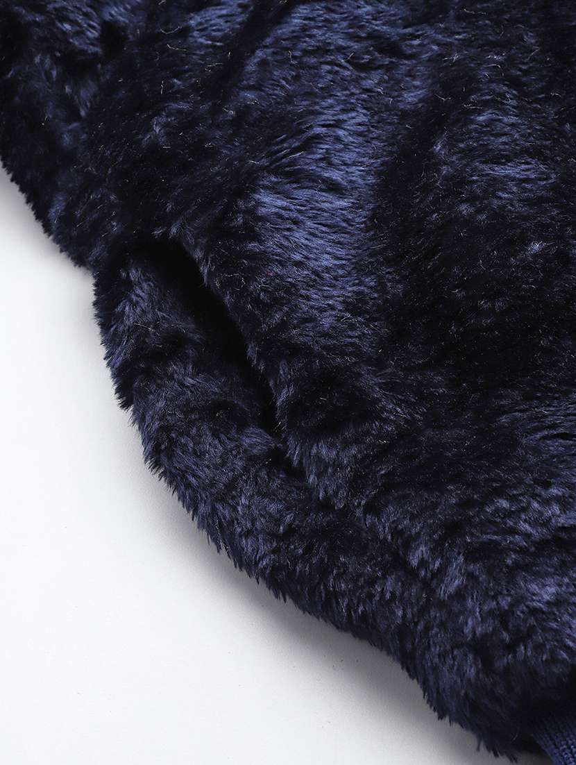 women color blocked long sleeve faux fur jacket - 22186134 -  Standard Image - 4