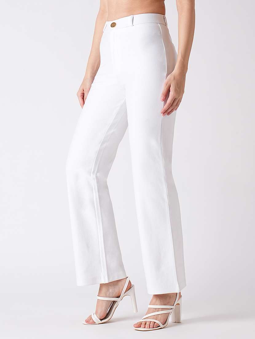 globus women white slim fit treggings - 22186168 -  Standard Image - 1