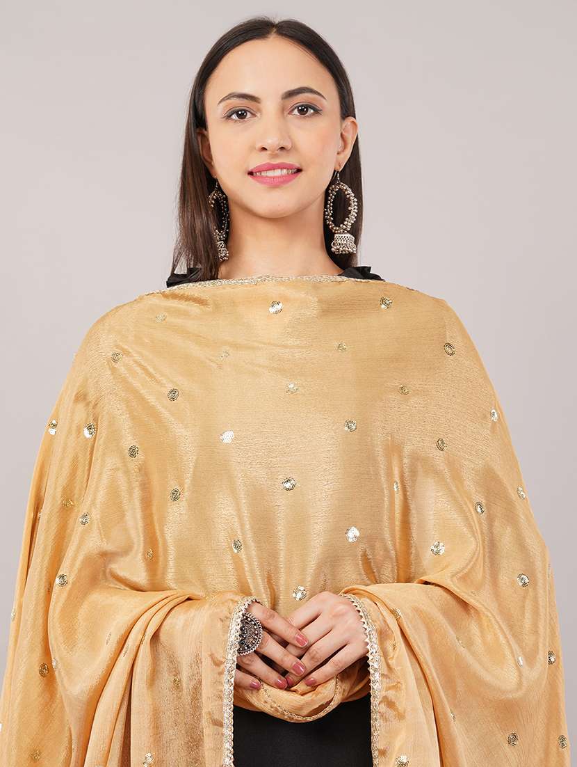 women solid with sequin work dupatta  - 22186171 -  Standard Image - 4
