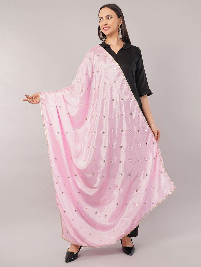 women solid with sequin work dupatta  - 22186173 -  Standard Image - 1