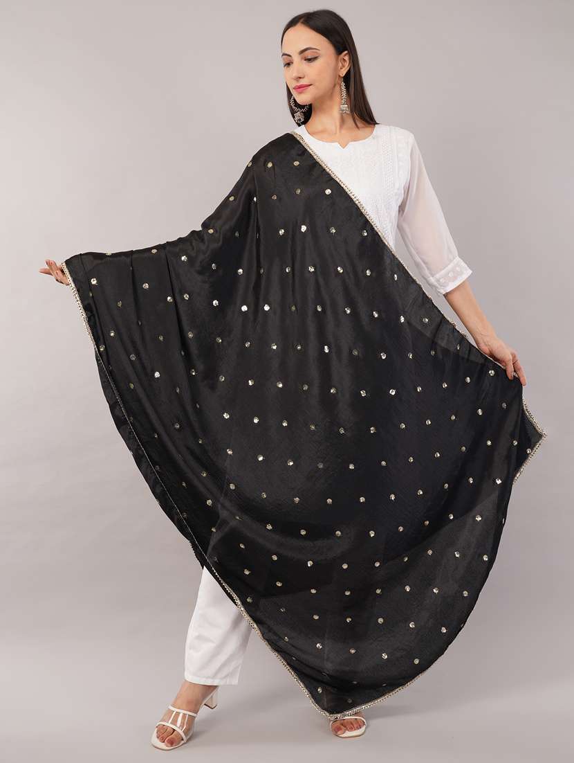 women solid with sequin work dupatta  - 22186175 -  Standard Image - 1