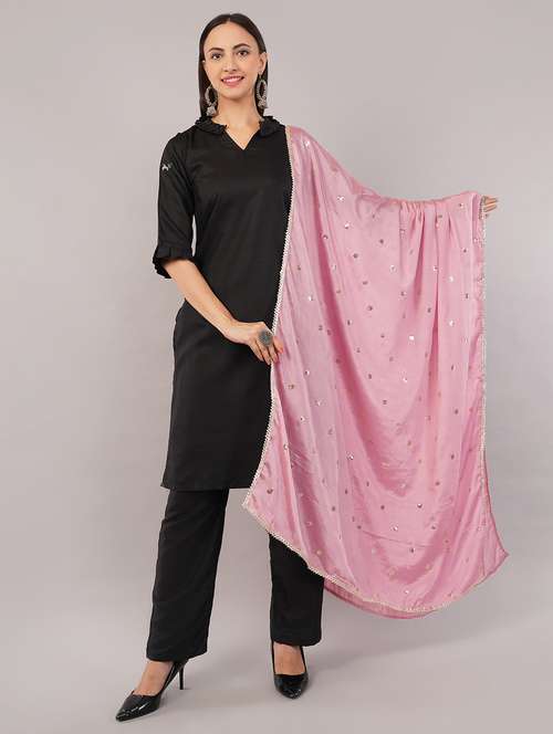women solid with sequin work dupatta  - 22186176 -  Standard Image - 0