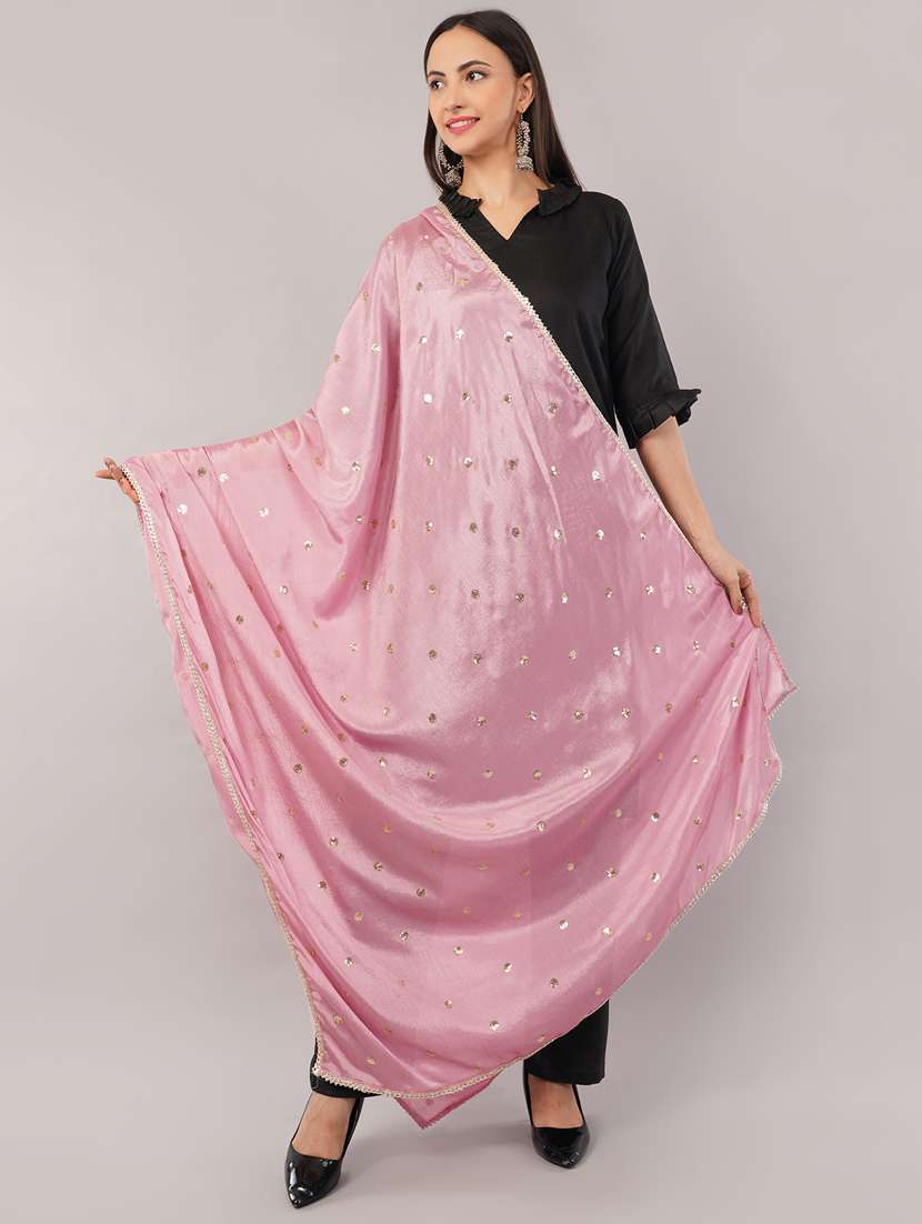 women solid with sequin work dupatta  - 22186176 -  Standard Image - 1