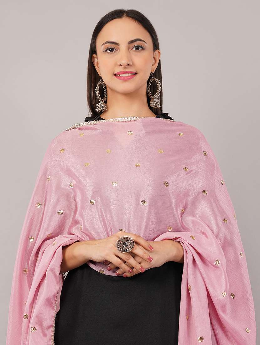 women solid with sequin work dupatta  - 22186176 -  Standard Image - 4