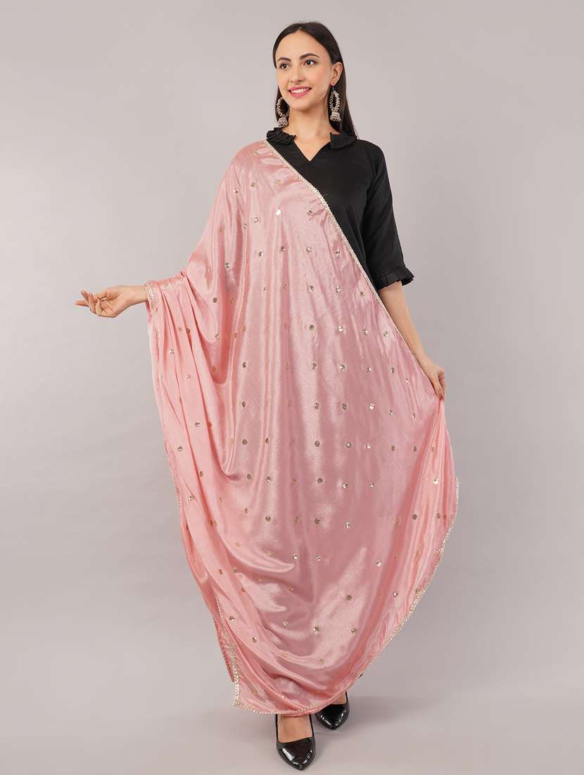 women solid with sequin work dupatta  - 22186177 -  Standard Image - 1