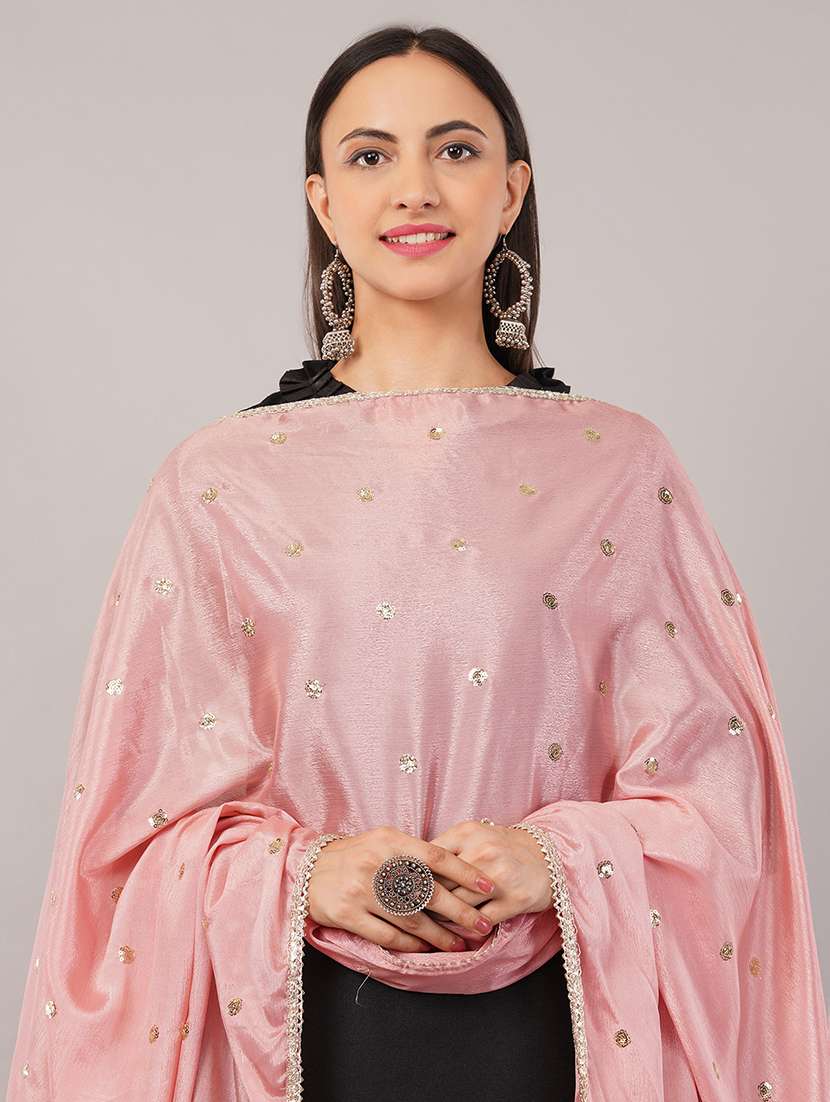women solid with sequin work dupatta  - 22186177 -  Standard Image - 4