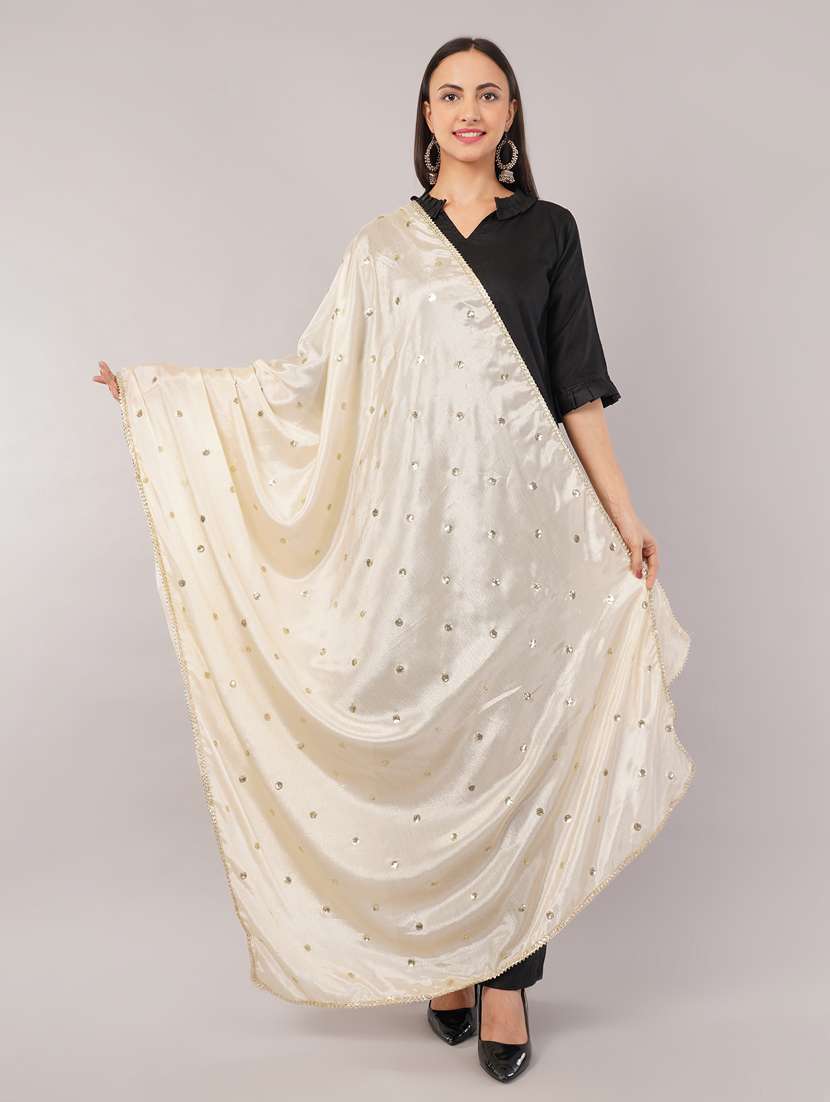 women solid with sequin work dupatta  - 22186178 -  Standard Image - 1