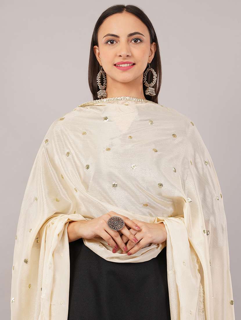 women solid with sequin work dupatta  - 22186178 -  Standard Image - 4