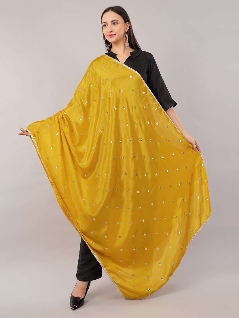 women solid with sequin work dupatta  - 22186179 -  Standard Image - 1