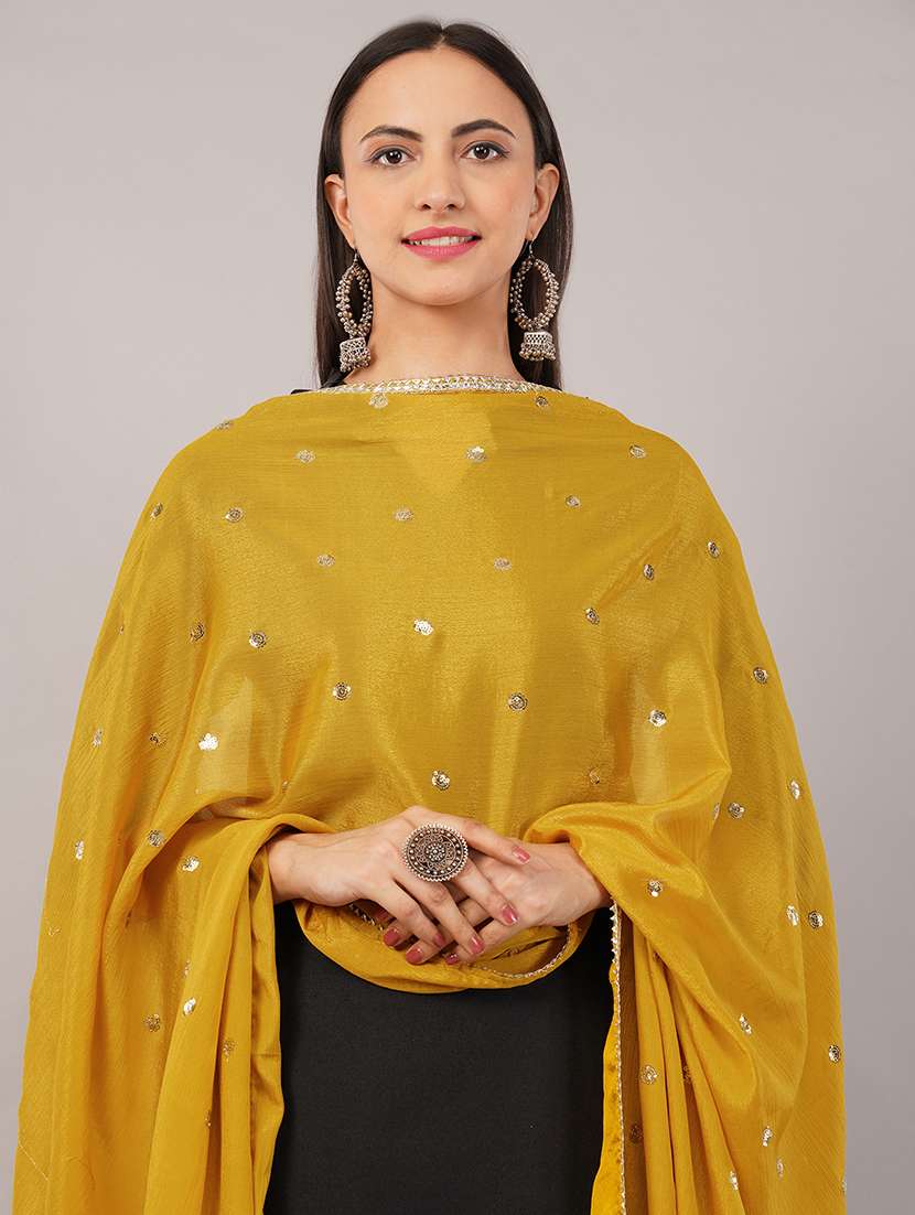 women solid with sequin work dupatta  - 22186179 -  Standard Image - 4