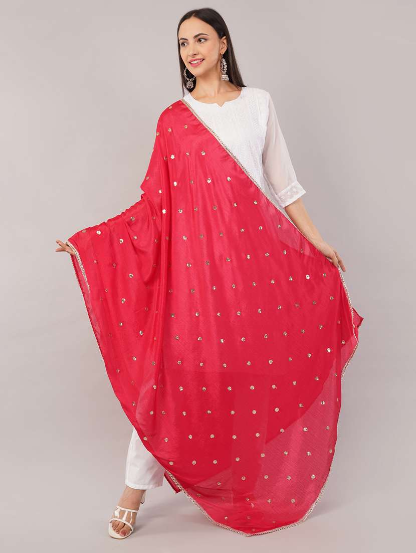 women solid with sequin work dupatta  - 22186184 -  Standard Image - 1