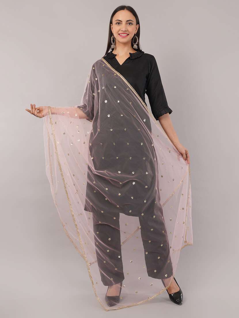 women solid with sequin work dupatta  - 22186189 -  Standard Image - 1