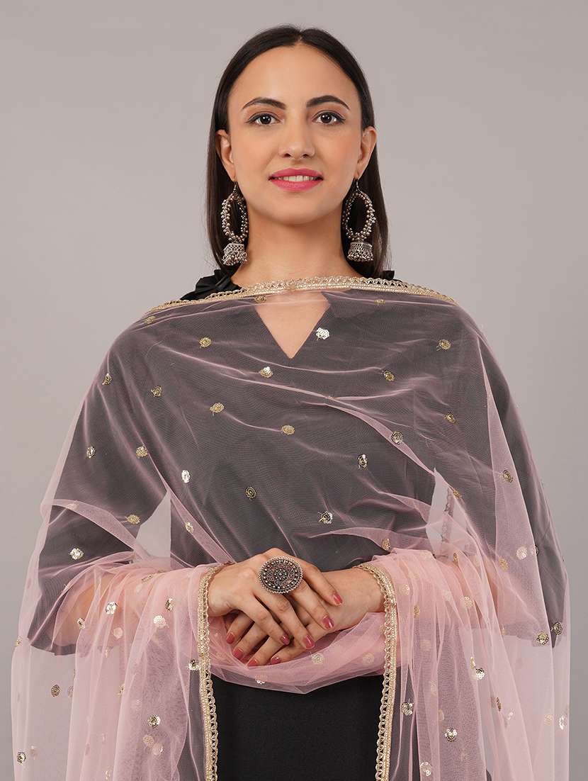 women solid with sequin work dupatta  - 22186189 -  Standard Image - 4