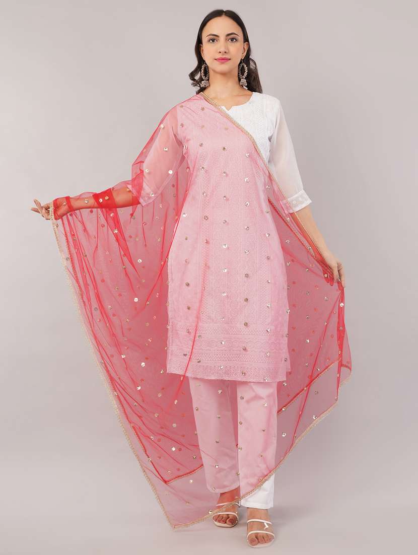 women solid with sequin work dupatta  - 22186193 -  Standard Image - 1