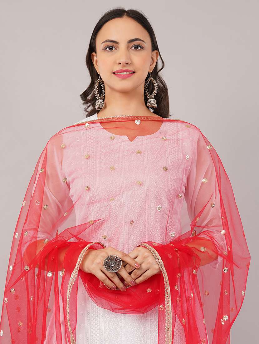 women solid with sequin work dupatta  - 22186193 -  Standard Image - 4