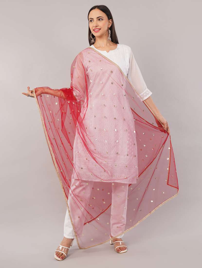 women solid with sequin work dupatta  - 22186194 -  Standard Image - 1