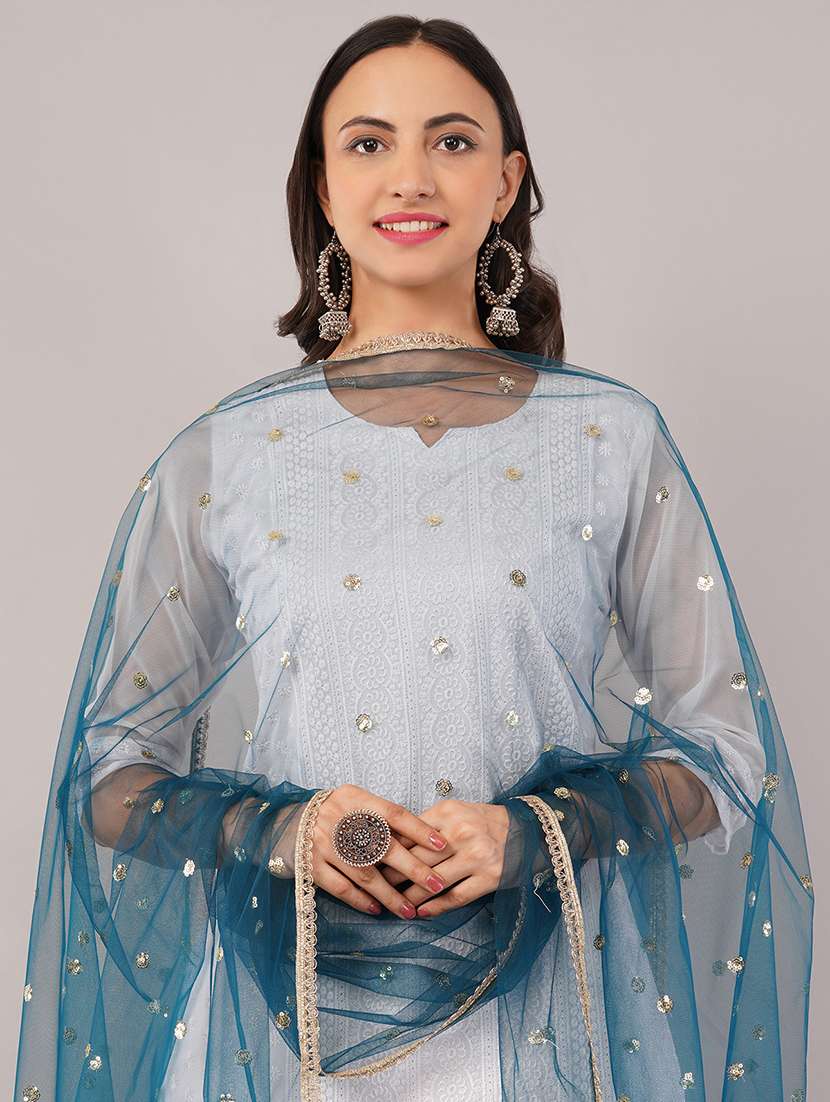 women solid with sequin work dupatta  - 22186195 -  Standard Image - 4