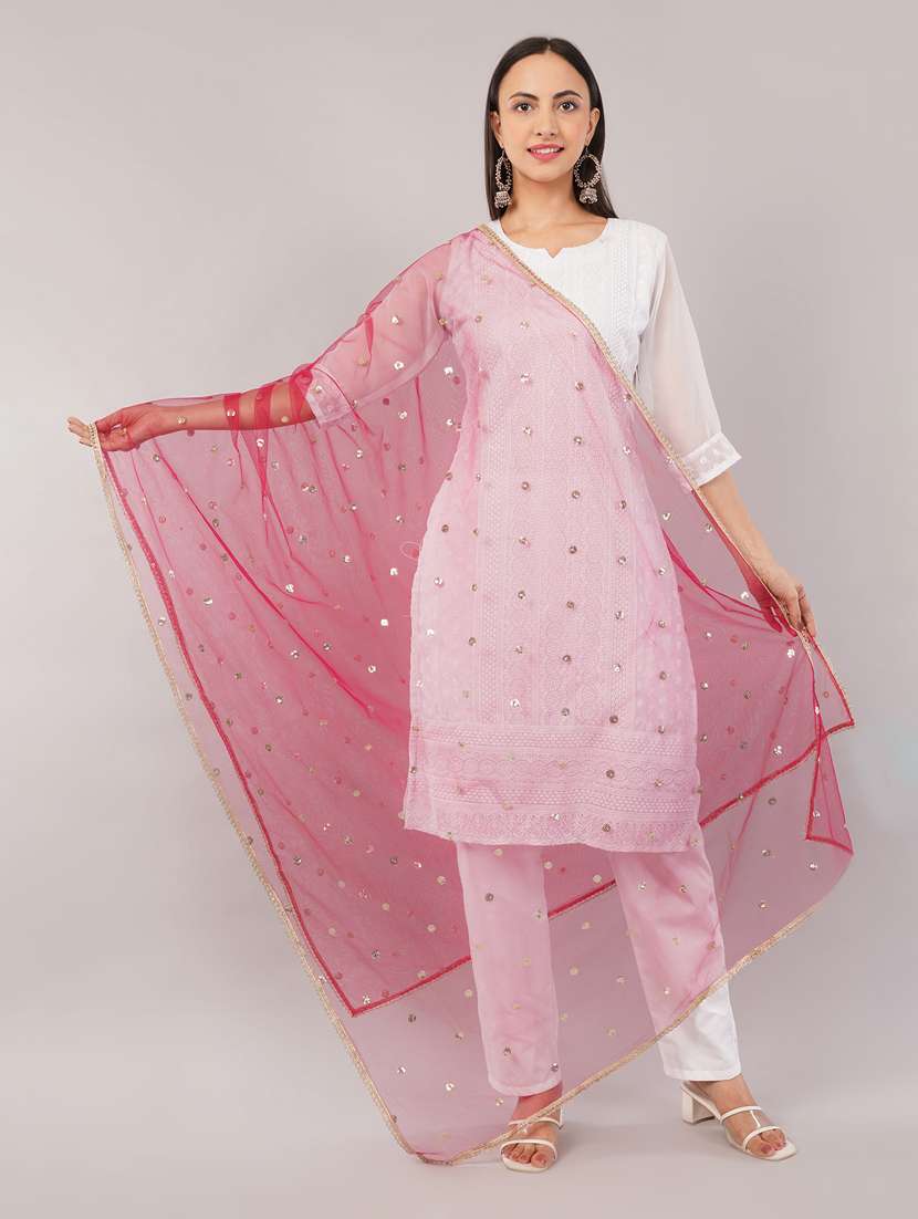 women solid with sequin work dupatta  - 22186197 -  Standard Image - 1