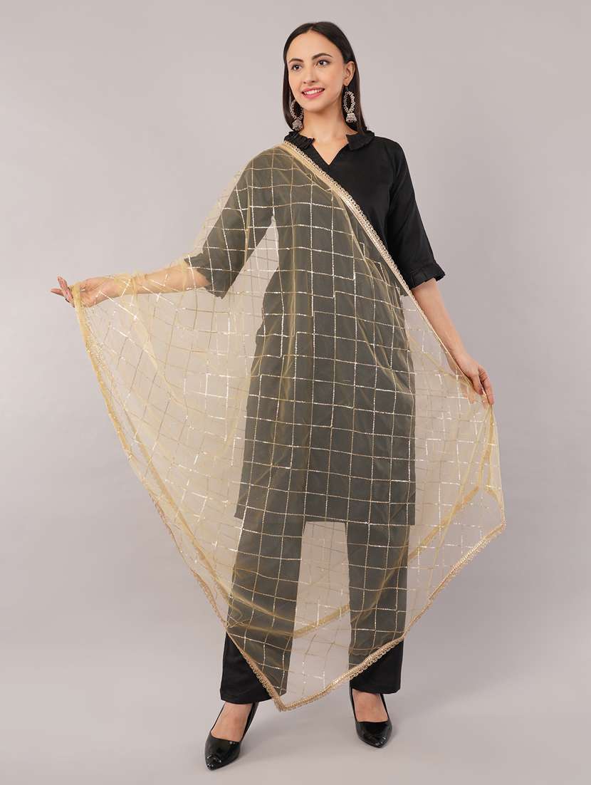 women solid with sequin work dupatta  - 22186199 -  Standard Image - 1