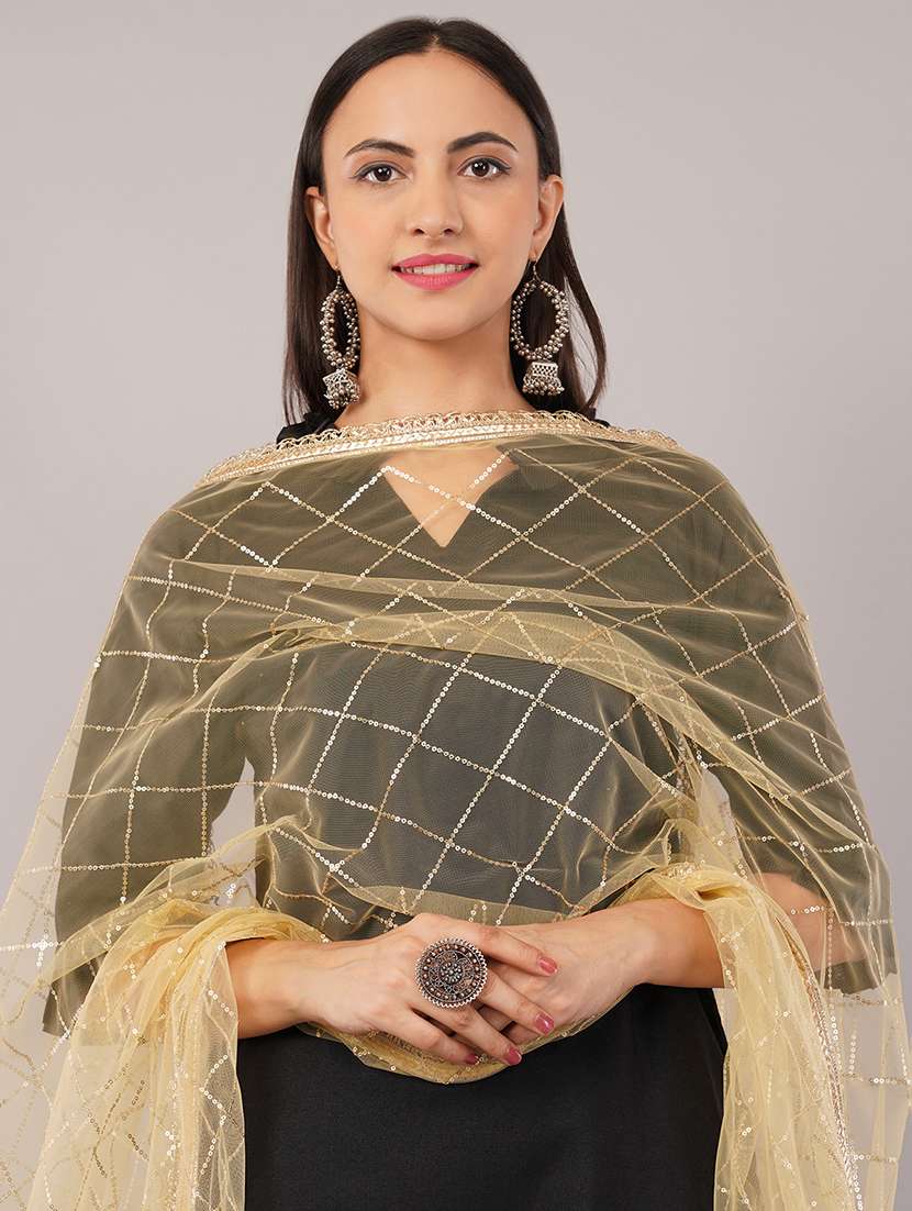 women solid with sequin work dupatta  - 22186199 -  Standard Image - 4