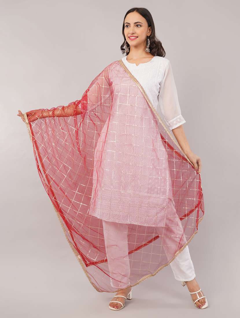 women solid with sequin work dupatta  - 22186200 -  Standard Image - 1
