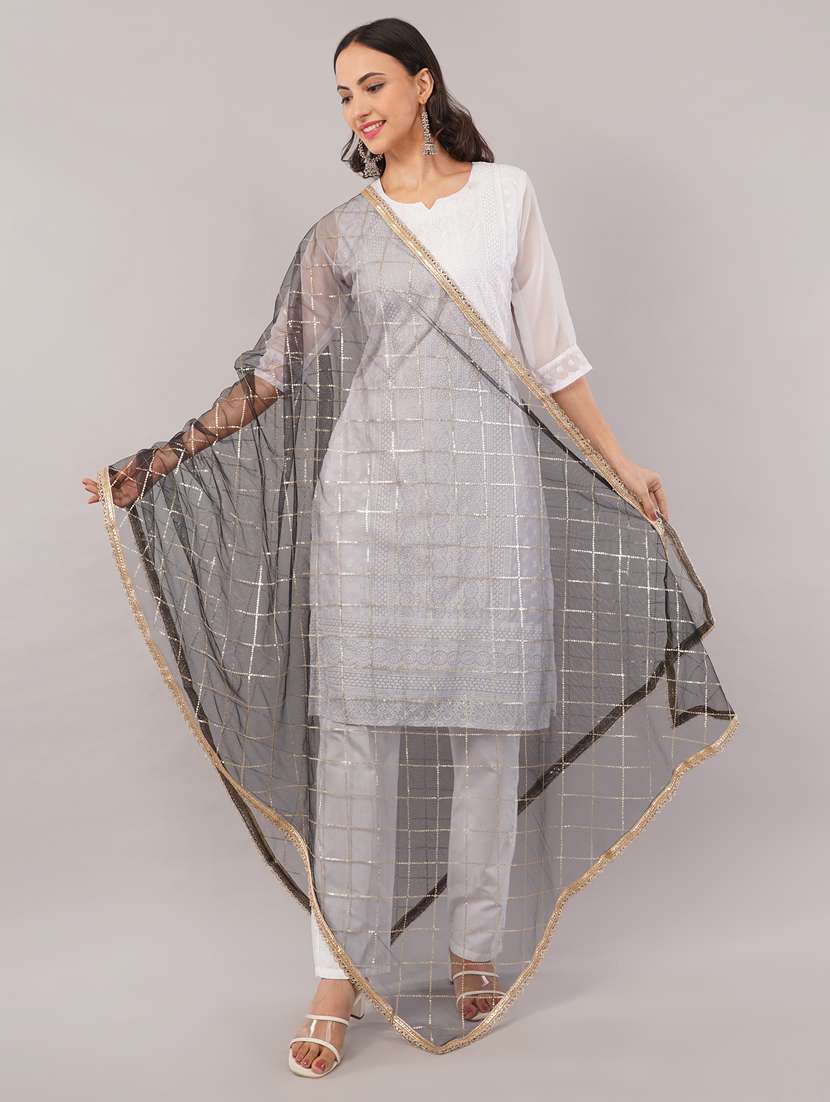 women solid with sequin work dupatta  - 22186201 -  Standard Image - 1