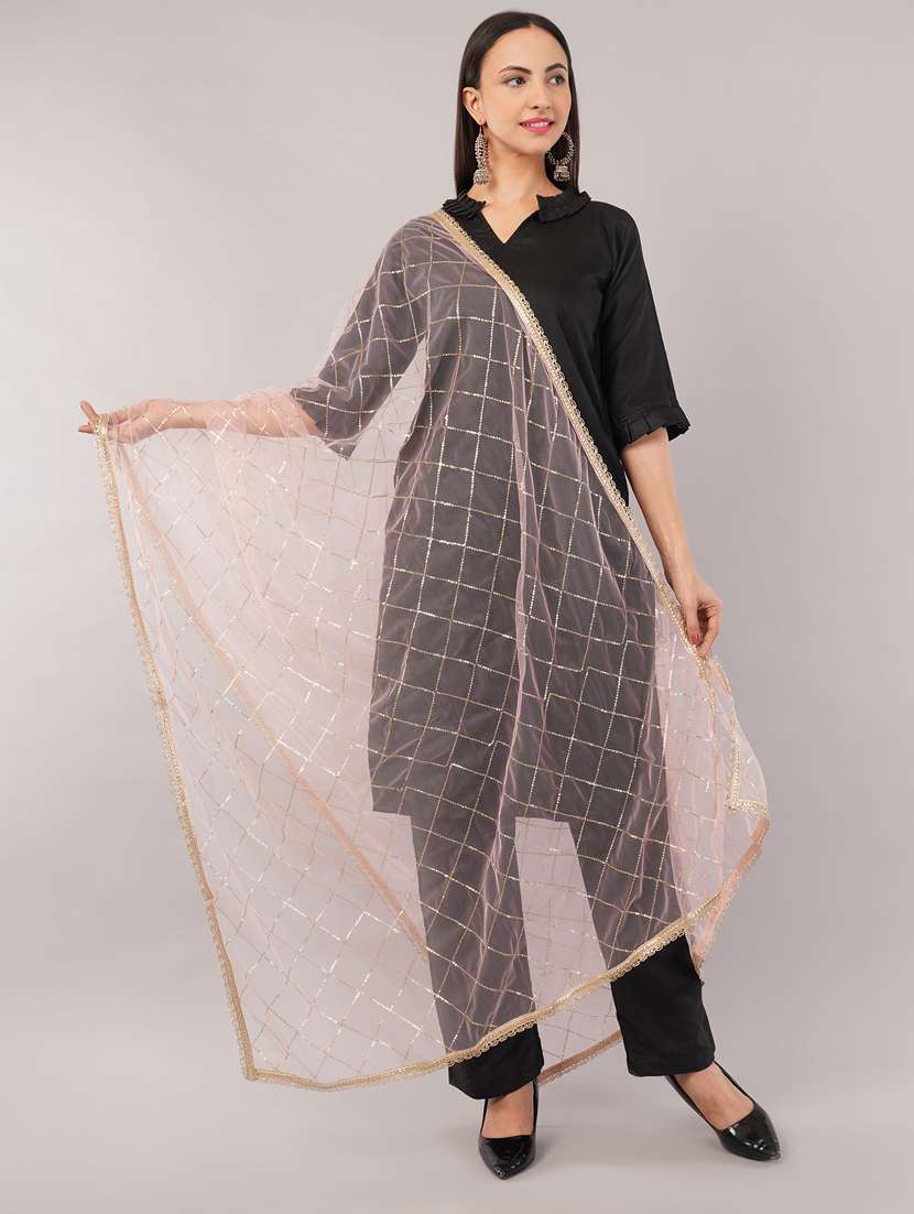 women solid with sequin work dupatta  - 22186204 -  Standard Image - 1