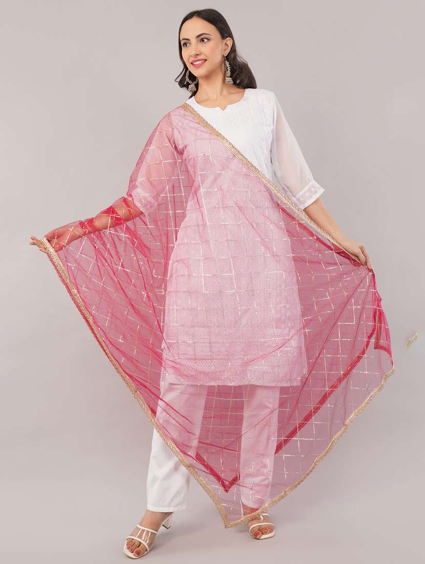 women solid with sequin work dupatta  - 22186206 -  Standard Image - 1