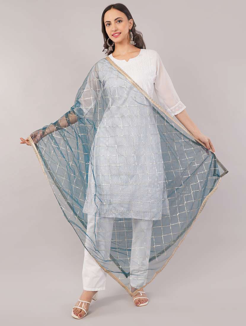 women solid with sequin work dupatta  - 22186207 -  Standard Image - 1