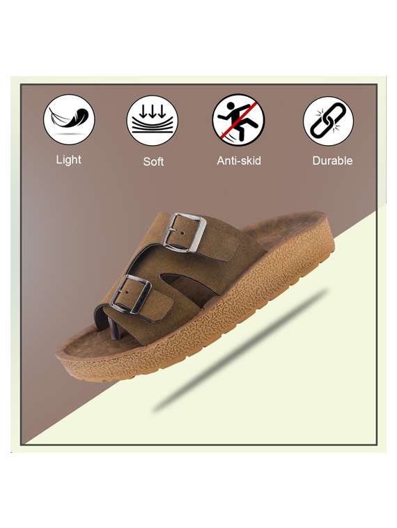 men solid toe seperator sandal - 22186250 -  Standard Image - 4