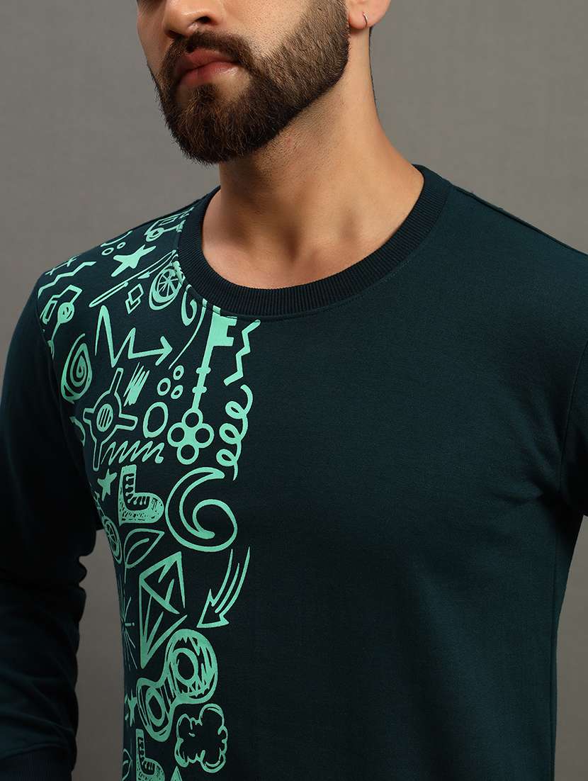 men placement print long sleeve regular fit sweatshirt - 22186282 -  Standard Image - 4