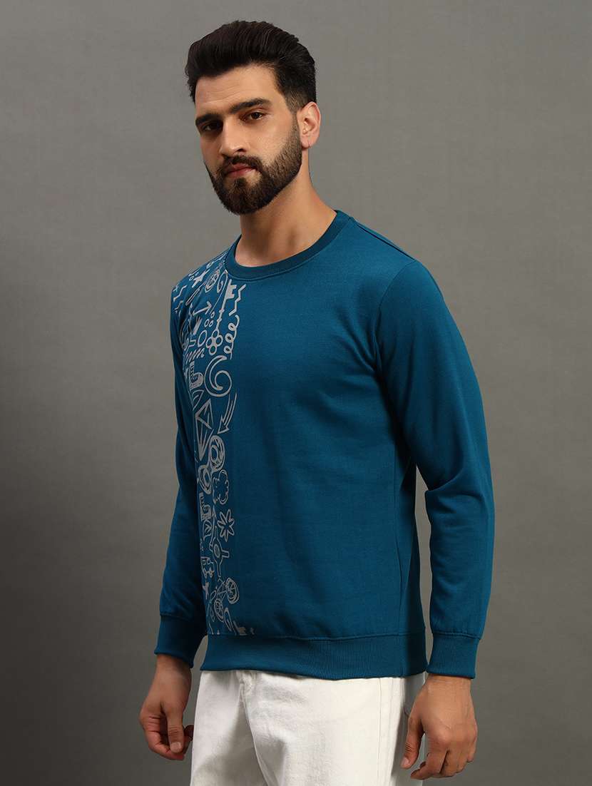 men placement print long sleeve regular fit sweatshirt - 22186283 -  Standard Image - 1