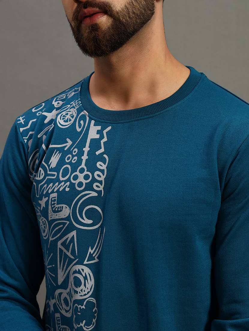 men placement print long sleeve regular fit sweatshirt - 22186283 -  Standard Image - 4