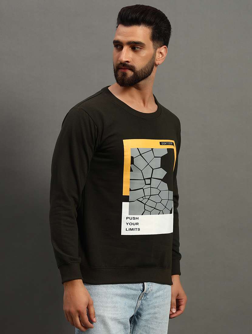 men front print long sleeve regular fit sweatshirt - 22186284 -  Standard Image - 1