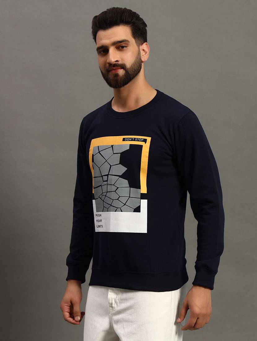 men front print long sleeve regular fit sweatshirt - 22186285 -  Standard Image - 1