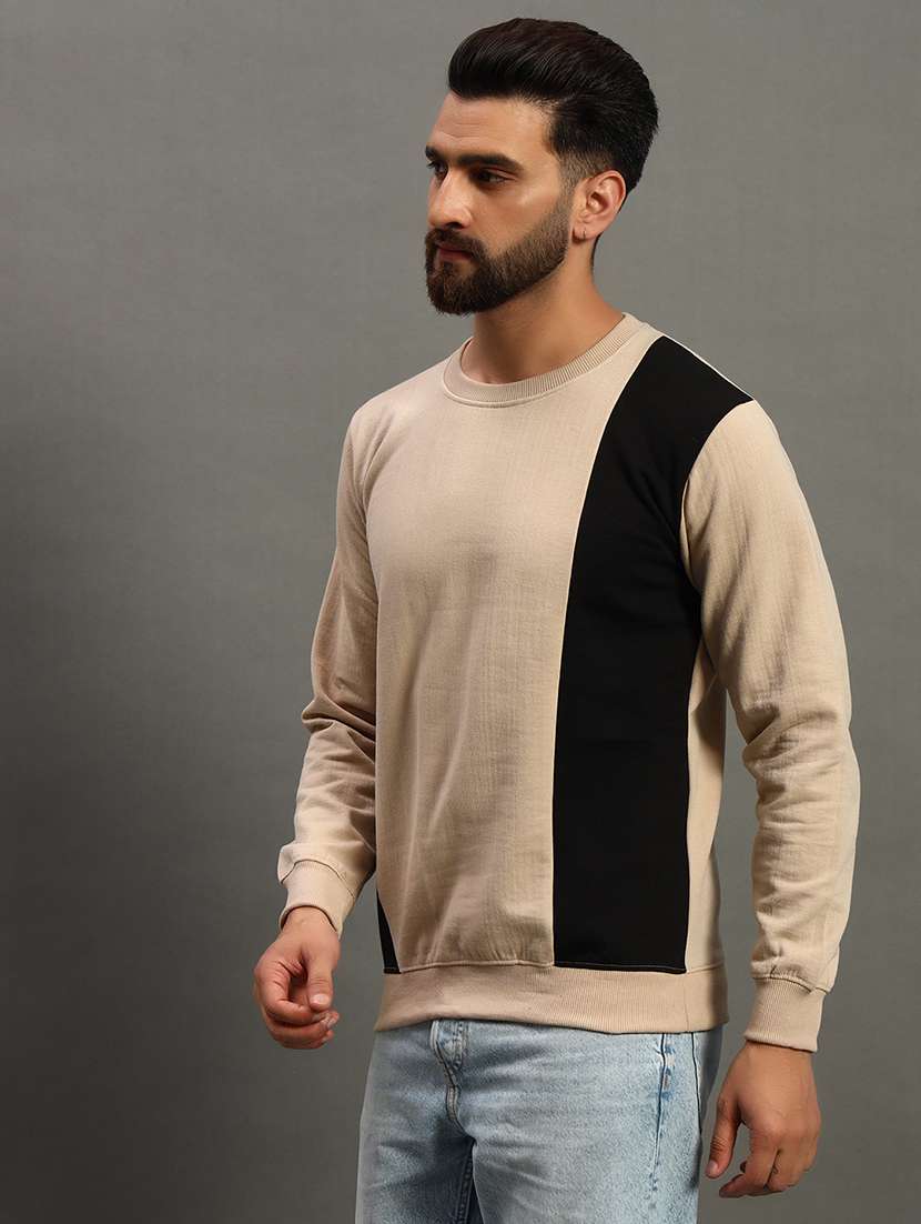 men color block long sleeve regular fit sweatshirt - 22186286 -  Standard Image - 1
