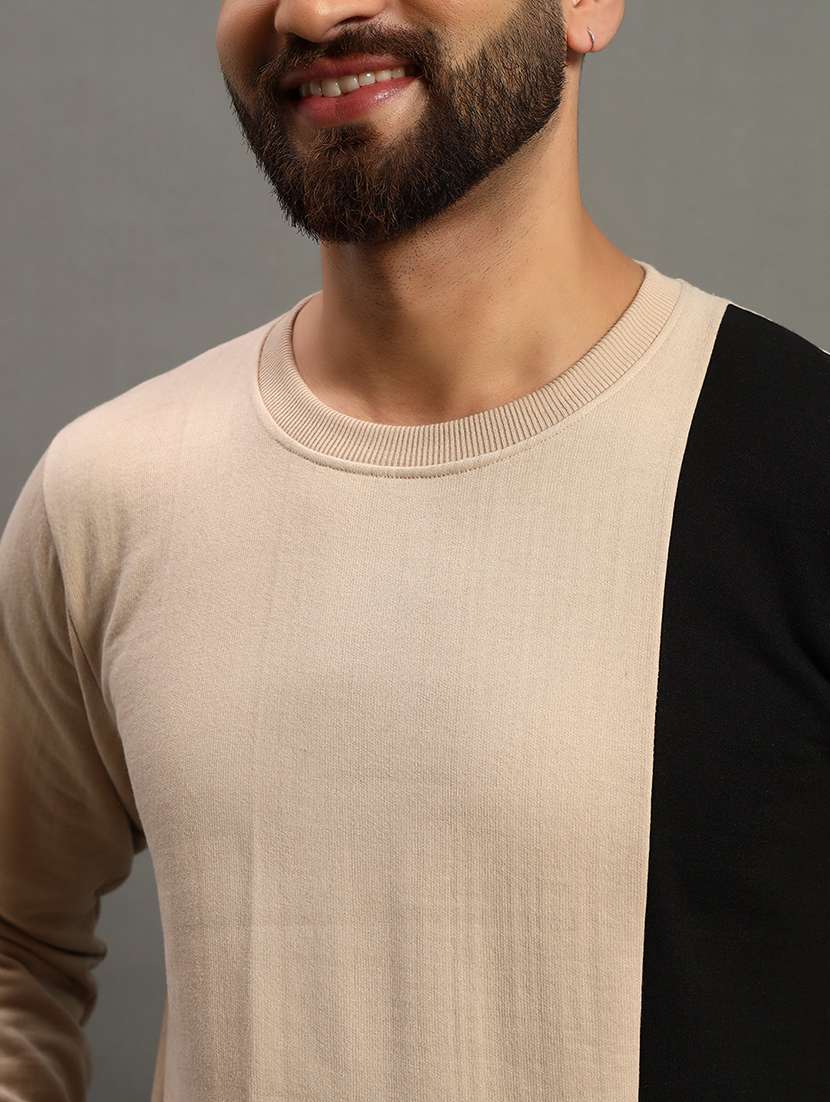 men color block long sleeve regular fit sweatshirt - 22186286 -  Standard Image - 4